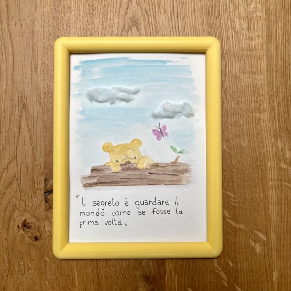 Winnie the Pooh – Acquerello con cornice personalizzabile