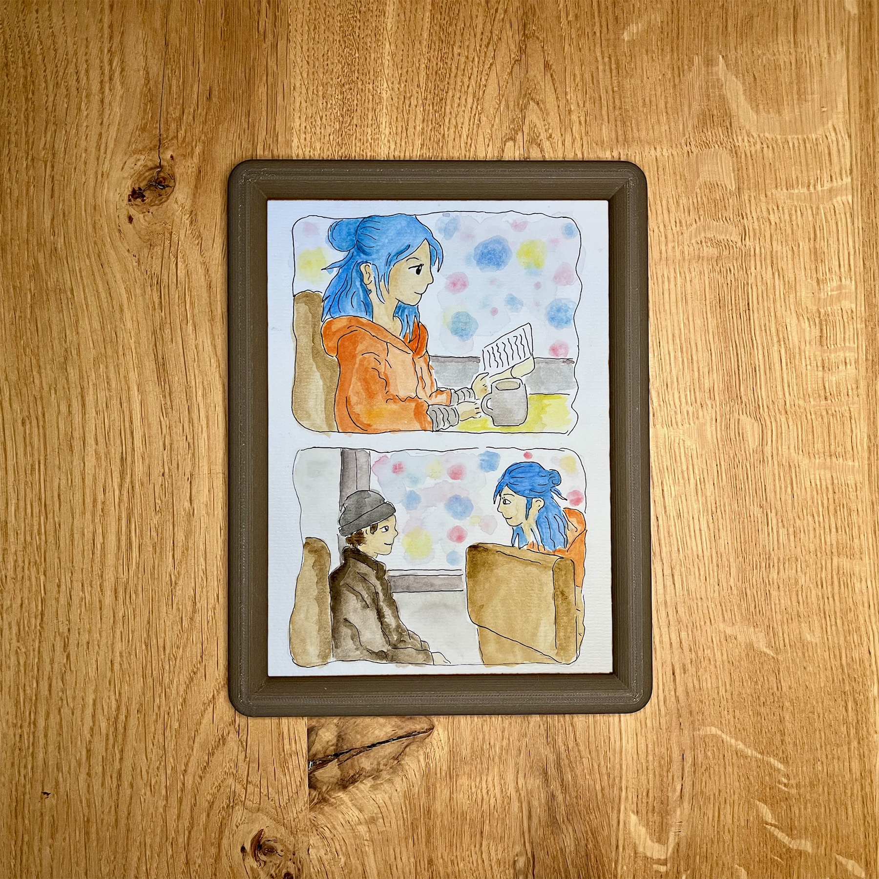 Storie in viaggio – Acquerello con cornice personalizzabile