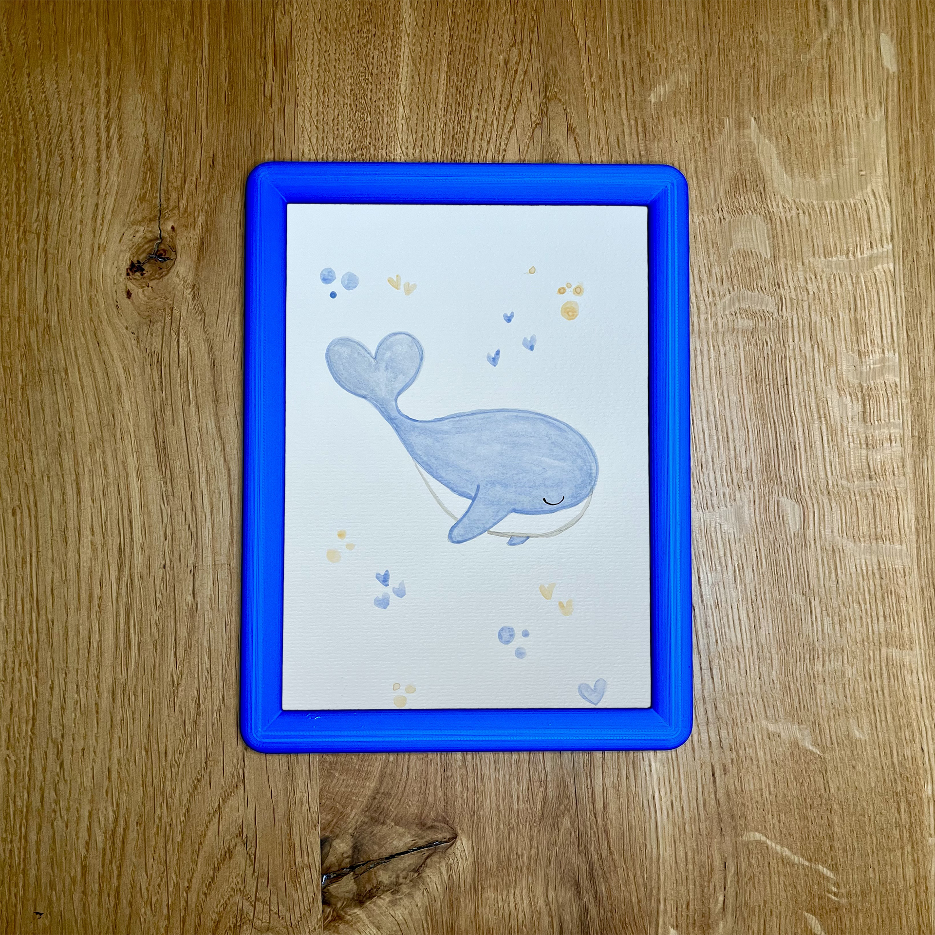 Balena – Acquerello con cornice personalizzabile
