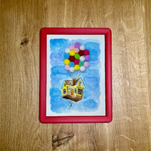 La Casa che Vola – Acquerello con Palloncini 3D